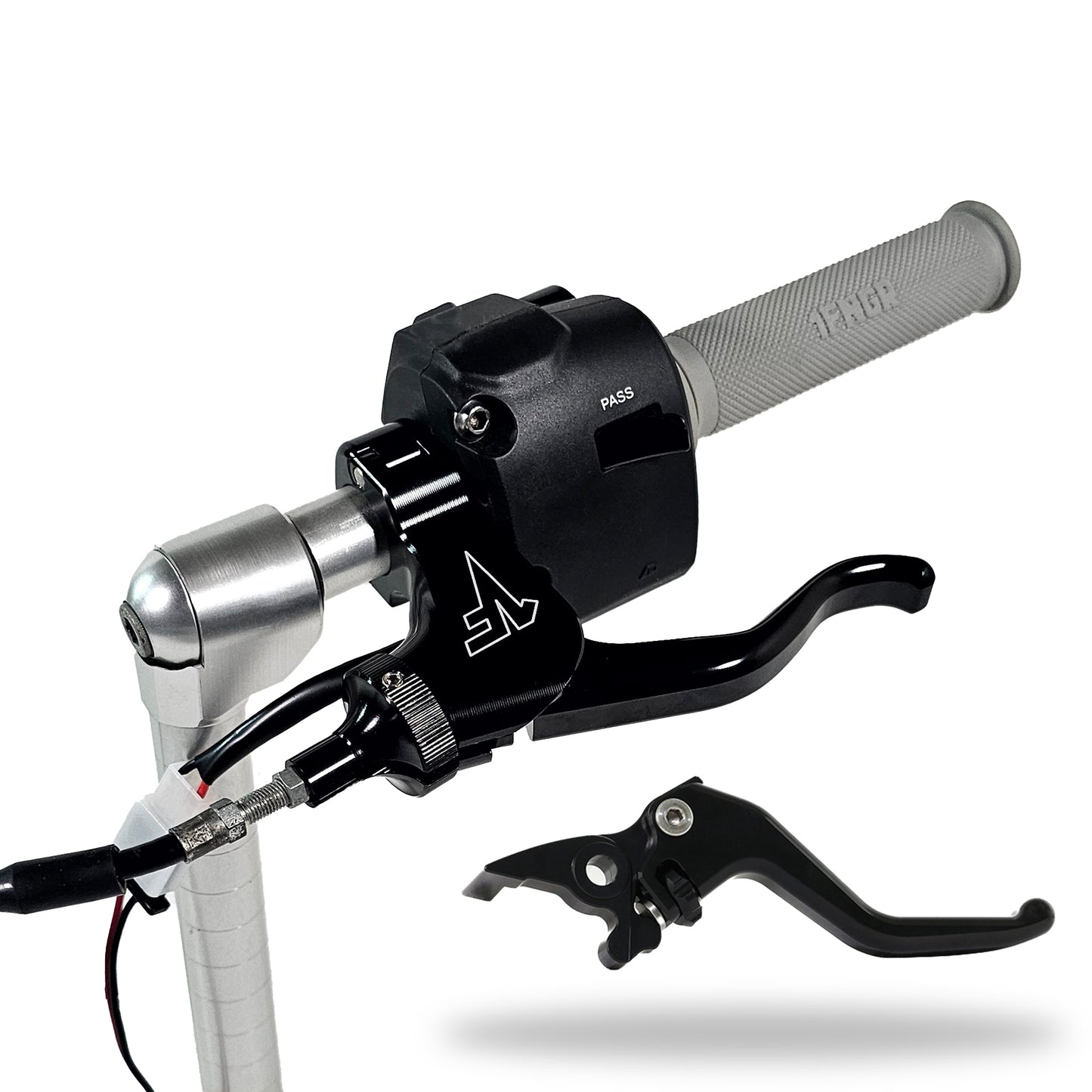 Easier Pull Quickie Clutch Lever +Brake Lever Combo | 1FNGR Lever with Black Adjuster and neutral safety switch
