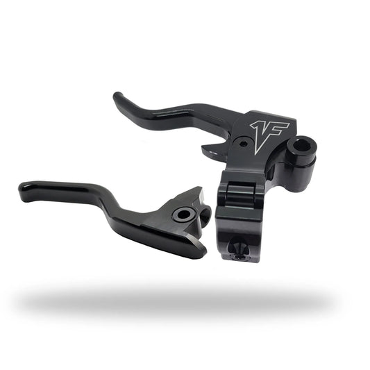 1FNGR Black easy pull clutch and brake lever set for 2008-13, 2021-22 Harley Davidson Touring/Bagger Models