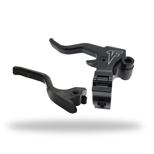 1FNGR Black easy pull clutch and brake lever set for 2015 to 24 Harley Davidson Softail models