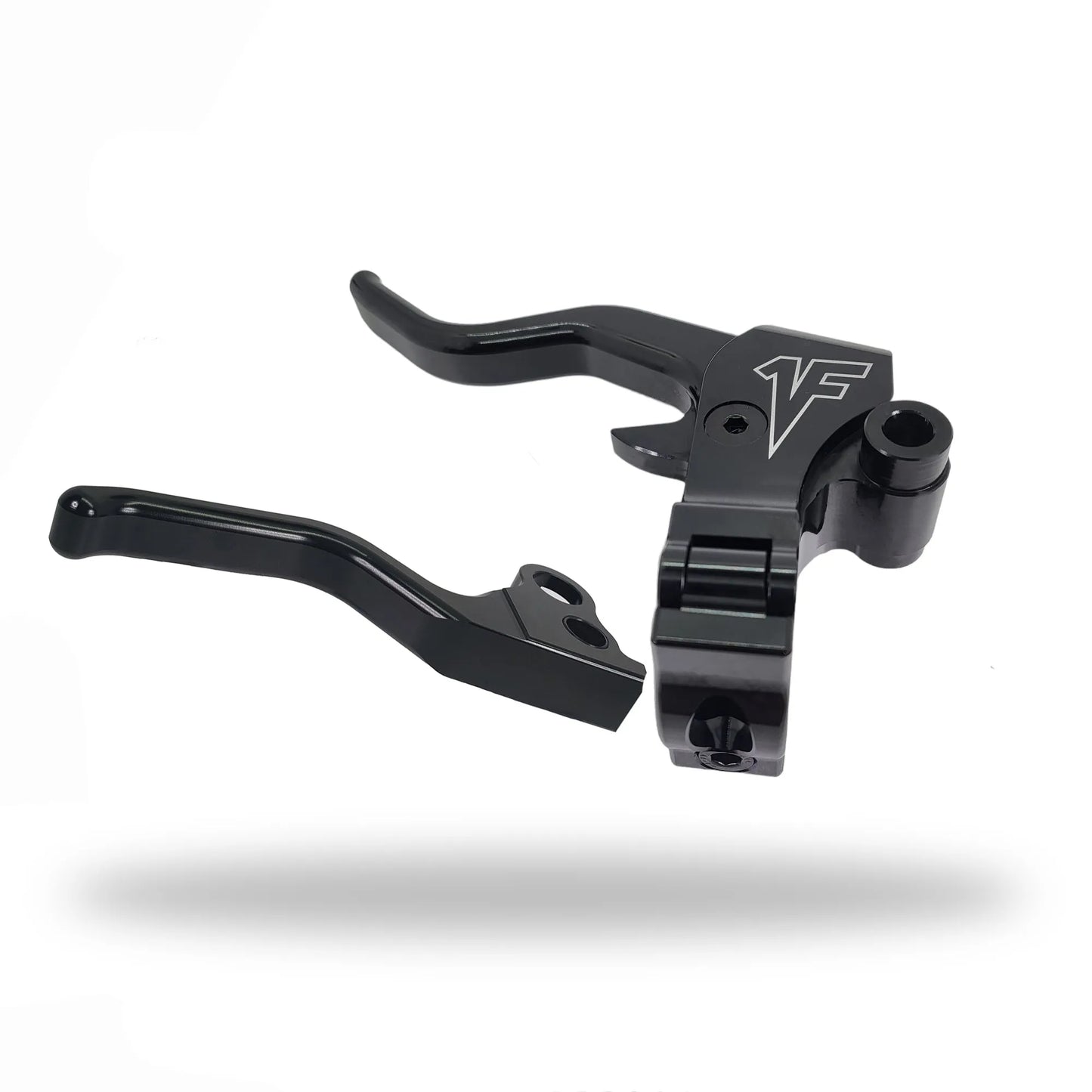 1FNGR Black easy pull clutch and brake lever set for Harley Davidson FXR