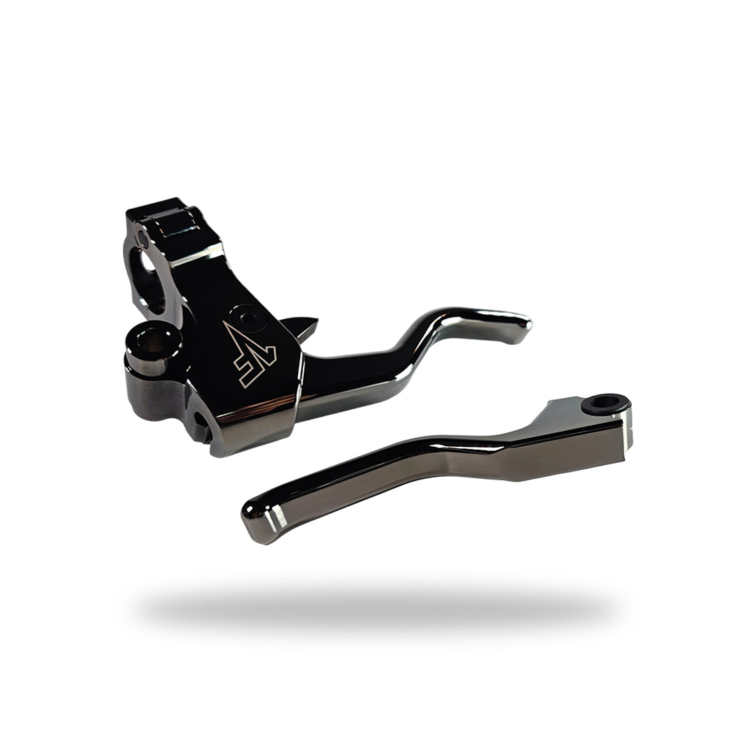 1FNGR Harley Davidson Black Chrome Lever Set | Dyna/Softail