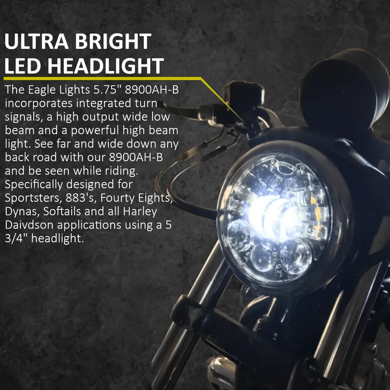 Eagle Lights 5 3/4" LED Projector Headlight with Integrated Turn Signals