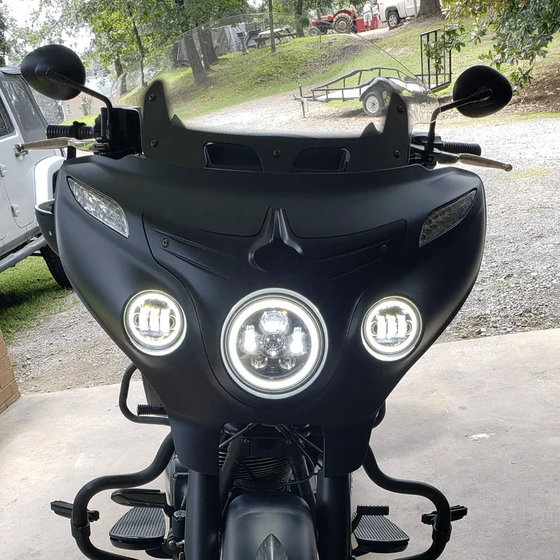 Eagle Lights 7" LED Headlight and 4.5" LED Passing Light Kit with Halo Rings - Generation III / Black / Halo Ring