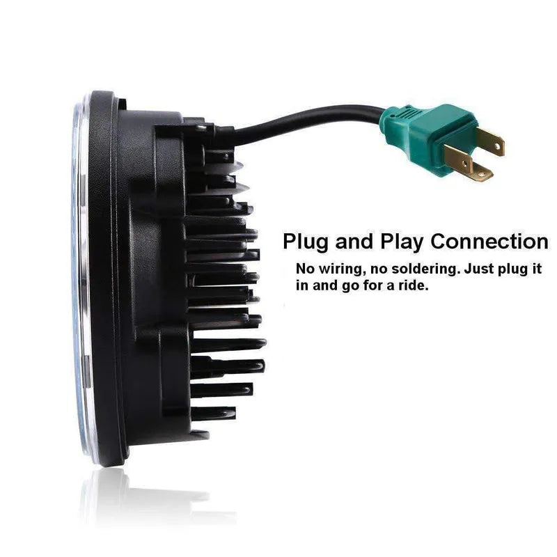 Eagle Lights 7" LED Headlight Kit with Halo Ring - Generation III / Black