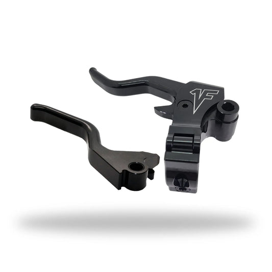 Easier Pull Clutch + Brake Lever Combo | Black - Dyna/Softail - 1FNGR, LLC