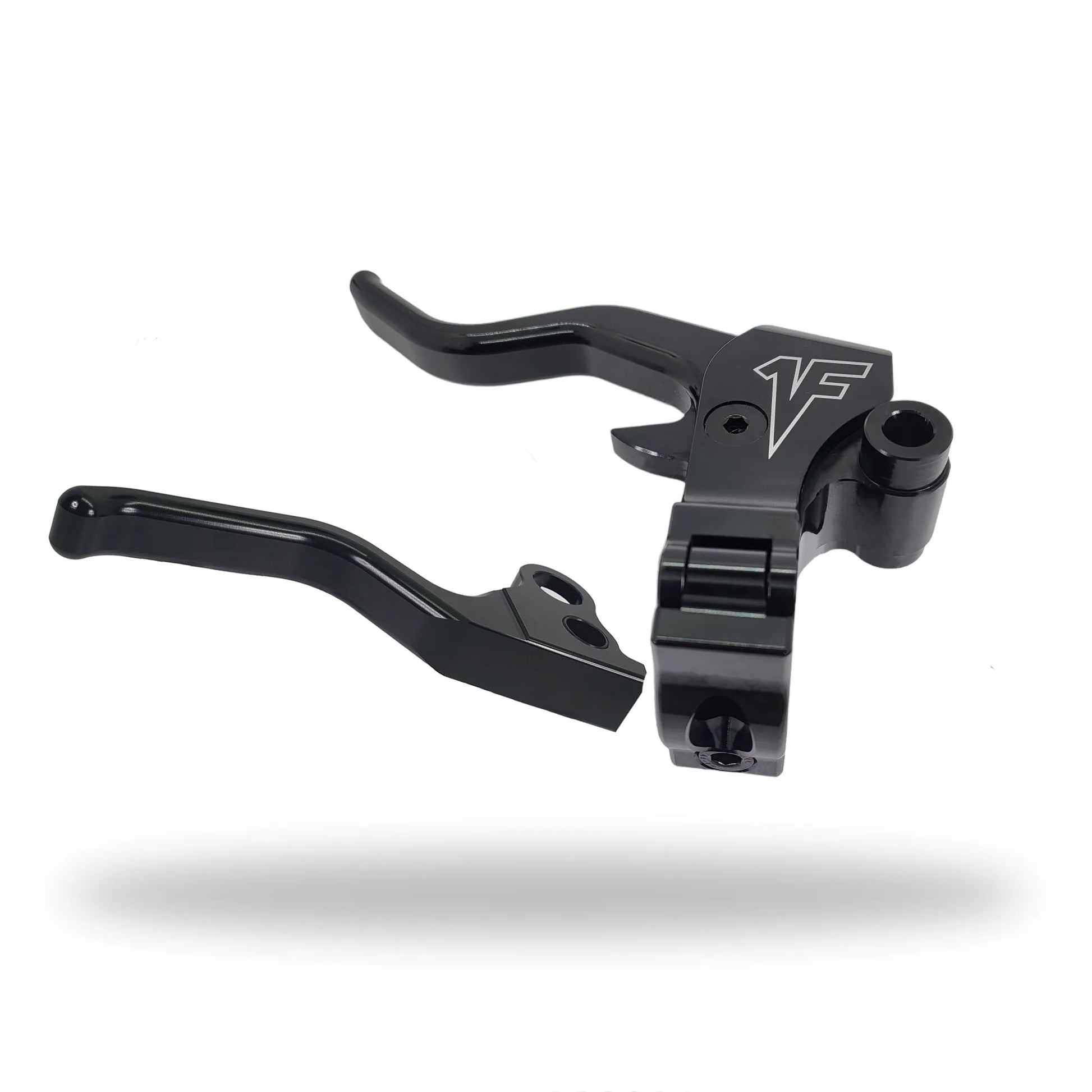 1FNGR Black easy pull clutch and brake lever set for Harley Davidson FXR