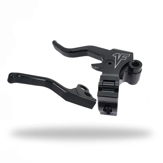 1FNGR Black easy pull clutch and brake lever set for Harley Davidson FXR