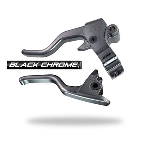 "PRE ORDER" Black Chrome Easier Pull Clutch + Brake Lever Combo | Dyna/Softail - 1FNGR, LLC