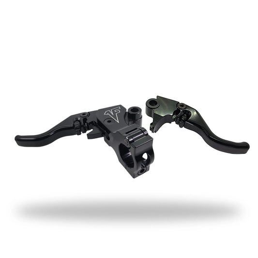 Signature Series Adjustable Easier Pull Clutch + Brake Lever Combo | Black - Dyna/Softail - 1FNGR, LLC