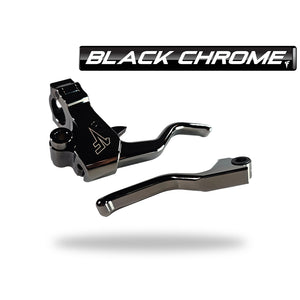 Black Chrome Easier Pull Clutch + Brake Lever Combo | Dyna/Softail