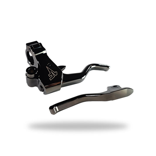Black Chrome Easier Pull Clutch + Brake Lever Combo | 2015 - 24 Softail