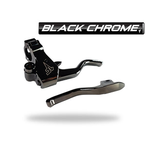 Black Chrome Easier Pull Clutch + Brake Lever Combo | 2015+ Softail