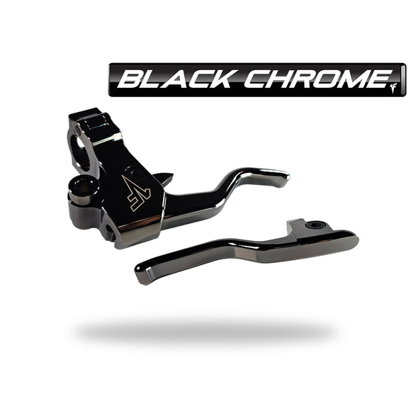 Black Chrome Easier Pull Clutch + Brake Lever Combo | 2008 - 13, 2021 - 22 Touring/Bagger