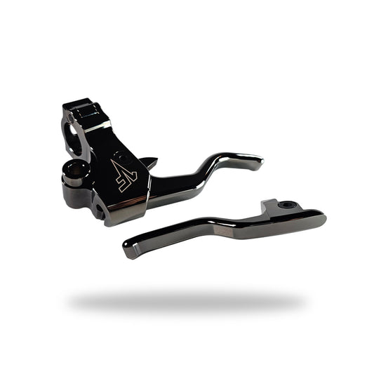 Black chrome easy pull clutch lever and brake lever for Harley davidson touring models